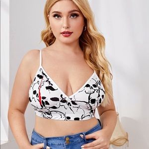 ☠️Plus Skull Print Bralette❤️
